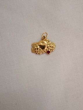Gold Fruit Cluster Pendant with Ruby Accent